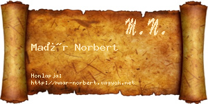Maár Norbert névjegykártya