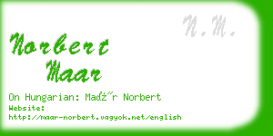 norbert maar business card